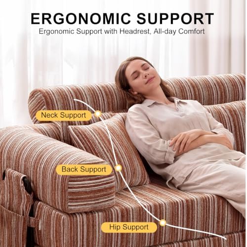 79" Convertible Sofa Bed, High Backrest Boneless Couch - Image 3