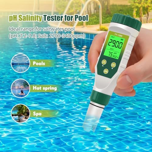 PH Meter & TDS Meter 5 in 1 Water Tester pH/TDS/EC/Salt/Temp Meter, PH Meter - Image 6