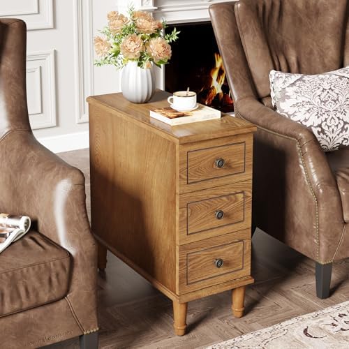 Tribesigns Solid Wood End Table, Fully Assembled Narrow Side Table - Image 3