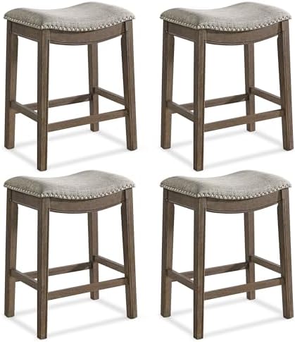 ROME + OAK Parker 26 Inch Counter Stool, Backless Saddle by ROMEOAK