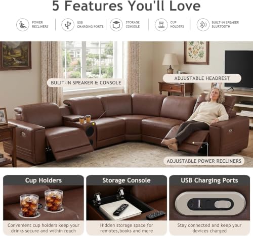 Power Recliner Sectional Sofa - Image 5