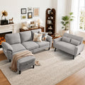 3 Pieces Sofa Set, L Shaped Sectional Couch and Loveseat Set by Portaforta