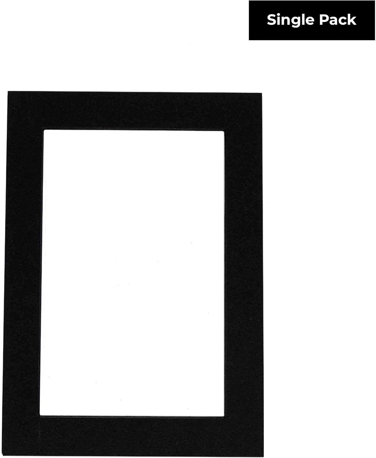Poster Palooza 8.5x11 Mat Bevel Cut for 7x9 Photos - Acid Free Black with Black Core Precut Matboard - For Pictures, Photos, Framing - 4-ply Thickness