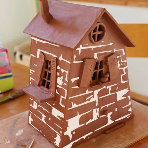 8 Pcs Abstract Texture Brick Stencils - Image 4
