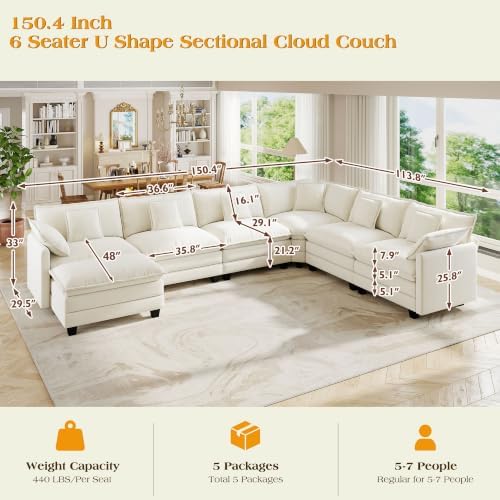 Hanherry Modular Sectional Sofa, Cloud Couch - Image 2