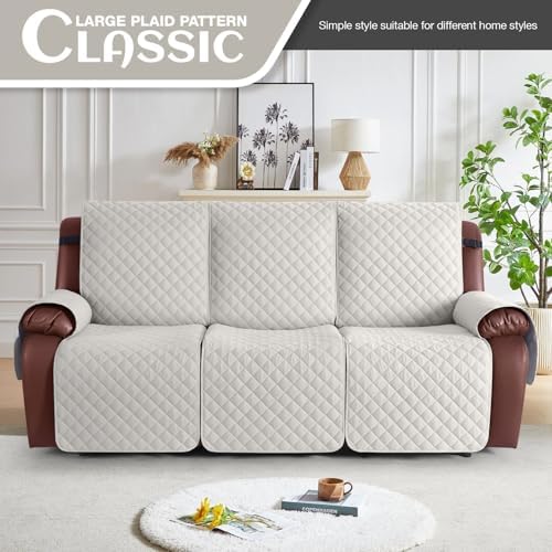 KinCam Waterproof Recliner Sofa Covers Washable, 3 Seater - Image 2