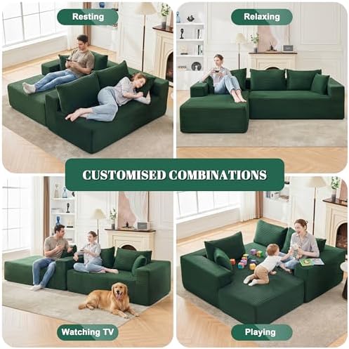 Mangodan 110” Boneless Couch, Cloud Sectional Sofa - Image 4