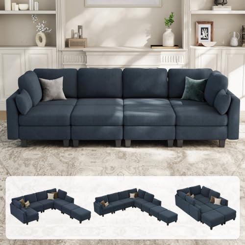 Mangodan Sectional Sleeper Sofa, 8 Seaters Modular Sleeper Sofa Couch by Mangodan