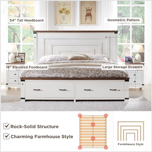 RedLemon 54" Farmhouse Queen Bed Frame - Image 3
