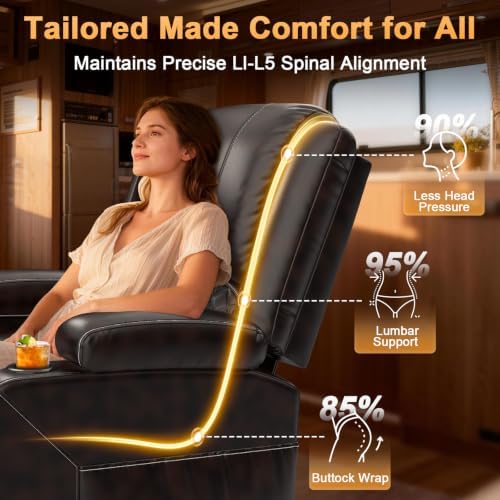 Oversized Manual Recliner Chair, 3X Reclining Sofa Chairs - Image 4