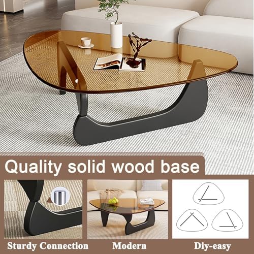 Modern Glass Coffee Table for Living Room, Mid Century Coffee Table, Small - Image 4