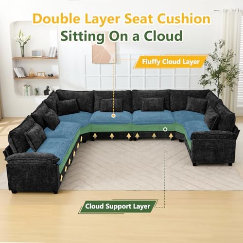 Oversized Modular Sectional Sofa Set, Convertible Deep Seat Cloud Couch - Image 3