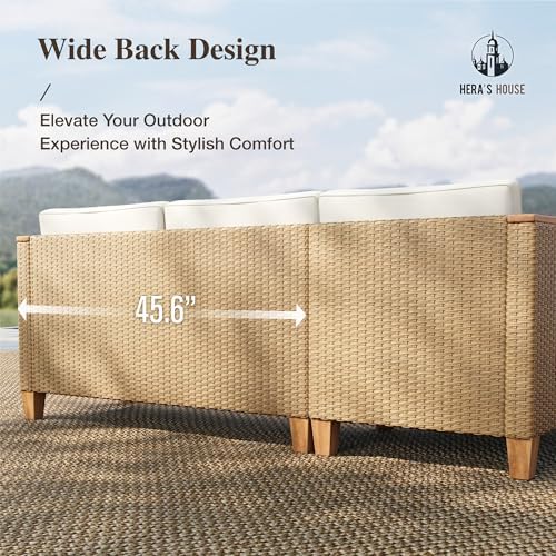HERA'S HOUSE 5-Piece Wicker Rattan Patio Sectional Set - Image 5