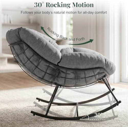 OLIXIS Oversized Rocking Chair, Papasan Chair - Image 6