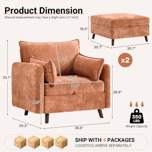 Set of 4 Oversized Accent Chair - Image 2