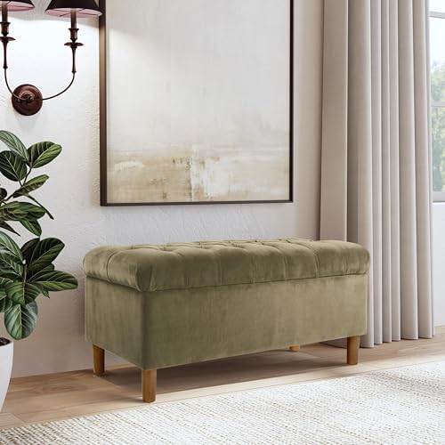 HomePop 40" Ainsley Button Tufted Storage Bench - Image 4