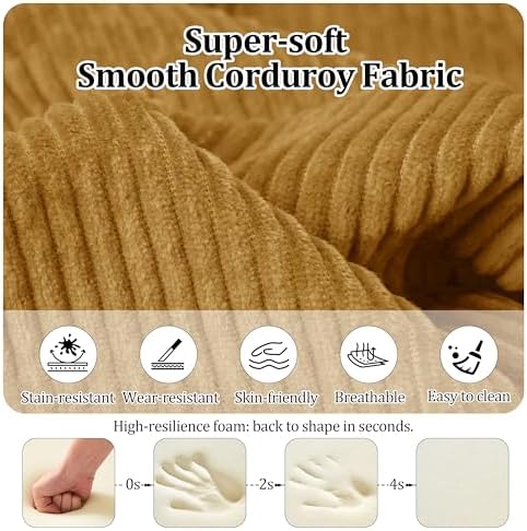 79'' Convertible Compressed Corduroy Folding Cloud Sofa Bed, 5 in 1 Modern - Image 5