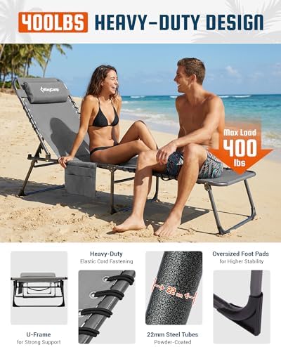 KingCamp 400LBS Lounge Chair Outdoor - Image 4