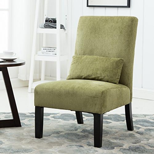 Roundhill Furniture Pisano Spring Green Fabric Armless Contemporary Accent Chair - Image 2