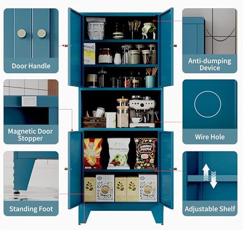 69" Tall Metal Pantry Cabinet - Image 3
