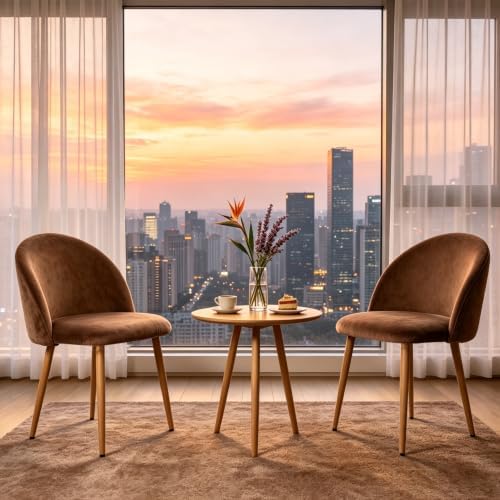Big Dining Room Chairs Set of 2, Velvet Modern Kitchen Chairs by ACOHOOK