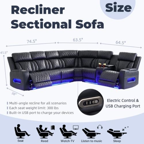 Power Reclining Sectional Sofa - Image 2