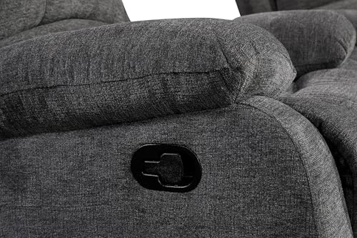 Betsy Furniture Soft Microfiber Reclining Sofa Set, Drop Down Table, Cupholder - Image 5