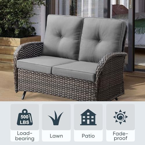 Belord Outdoor Glider Bench Patio Loveseat - Image 6