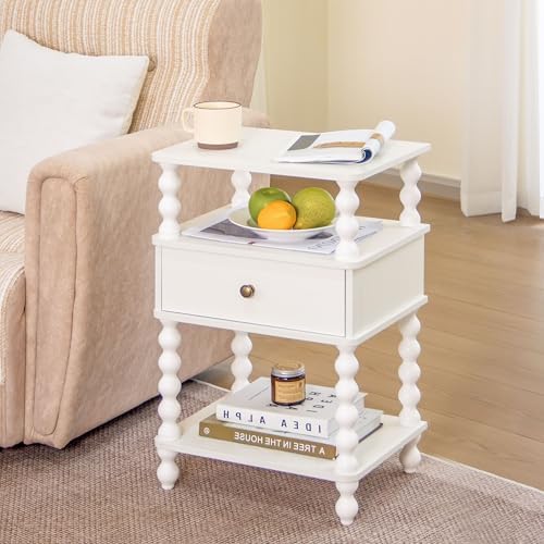 AWASEN White Nightstand, Bed Side Table Bedroom - Image 3