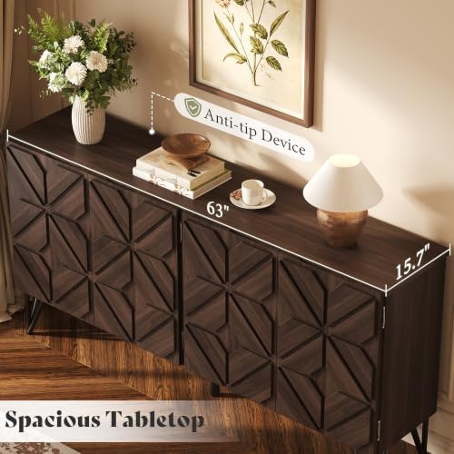 AMERLIFE 63" Solid Wood Buffet Cabinet - Image 5