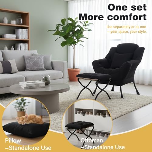Lazy Chair with Ottoman, Comfy Reading Chair - Image 5