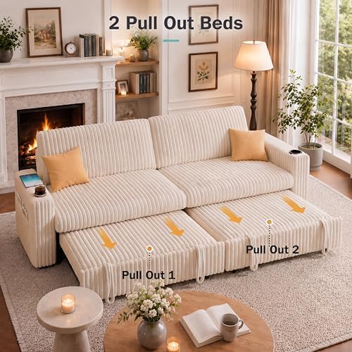 Vipbear 91" Sectional Sleeper Sofa - Image 4