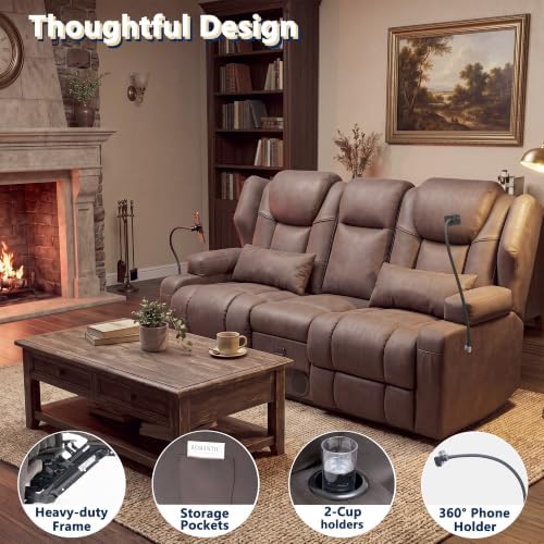 Loveseat Recliner with Massage and Heat, Built-in Bluetooth Audio & Cup Holders - Image 4