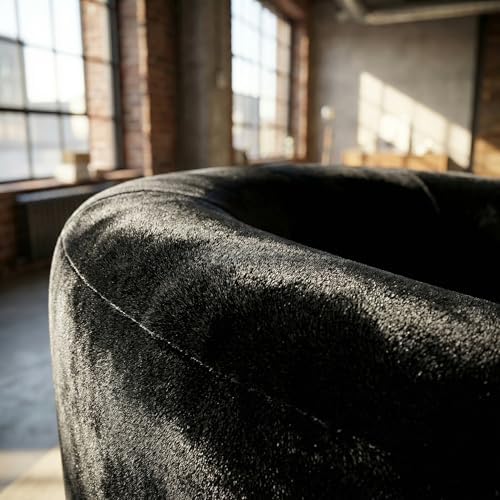 HNY Mid Century Modern Upholstered Barrel Dining Chairs - Image 6