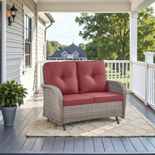 Belord Outdoor Glider Bench Patio Loveseat by Belord