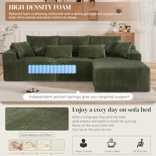 110" L Shaped Cloud Boneless Sectional Couches - Image 3
