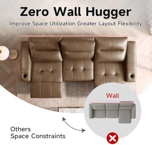 Zero Gravity Electric Recliner Sofas Genuine Leather Couch - Image 4