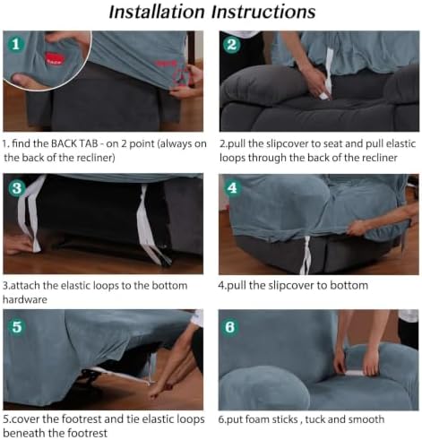 Turquoize Velvet Recliner Covers - Image 6