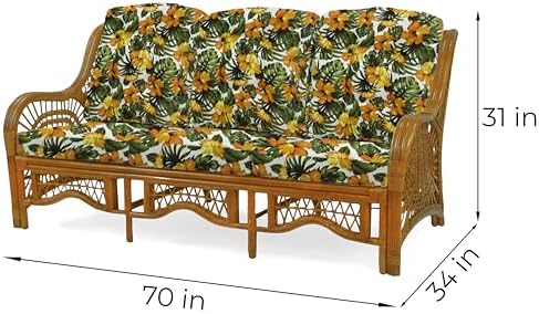 Malibu Lounge Three-Seater Sofa Natural Rattan Wicker Handmade Design - Image 2