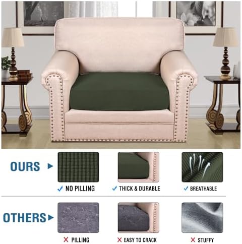 H.VERSAILTEX Super Stretch Individual Seat Cushion Covers Sofa Covers Couch - Image 2