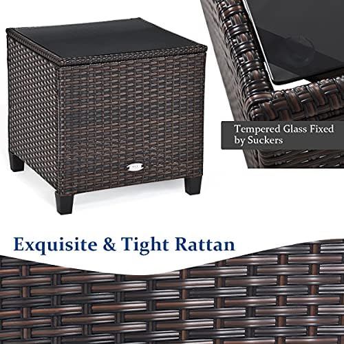 Tangkula 3 Pieces Patio Furniture Set, PE Rattan Wicker 3 Pcs Outdoor Sofa Set - Image 5