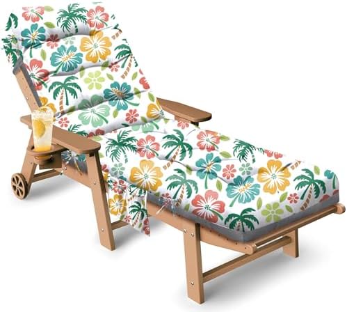 Outdoor Chaise Lounge Chair Cushion, Non-Slip Patio Lounge Chair Cushions by Tycdiose