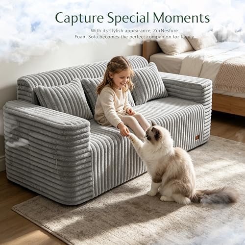 ZurNesfure Sofa Couch 3-Seater Boneless Sofa - Image 4