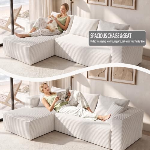 93" Boneless Couch, Modular Sectional Sofa - Image 4