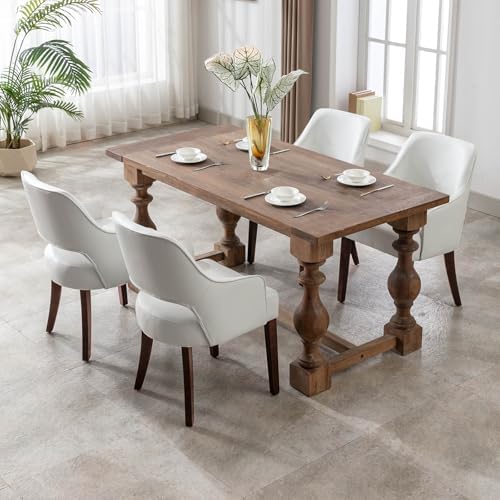 Faux Leather Upholstered Dining Chairs Set of 2 - Image 6
