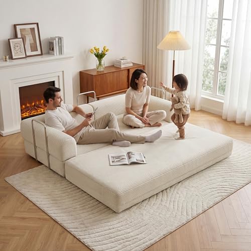 Futon Sofa Bed Modular Loveseat Sleeper Folding Pull Out Couch - Image 3