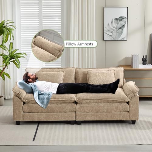 Oprisen 2 Pieces Cloud Couch Set, Upholstered Comfy Modular Sectional Sofa Deep - Image 4
