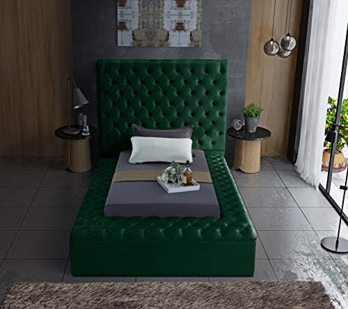 Meridian Furniture Bliss Collection Modern | Contemporary Velvet Upholstered Bed - Image 7
