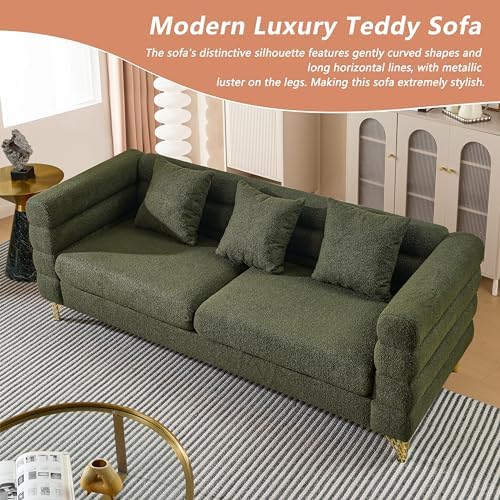mikibama Modern Teddy Sectional Sofa, 81 Inch Oversized Sofa Couch, Luxury 3 - Image 6