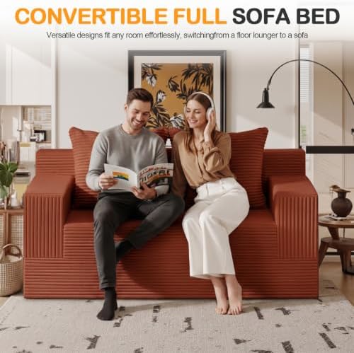 Erament Convertible Sofa Bed, Loveseat Folding Floor Futon Sleeper Sofa Couch - Image 4